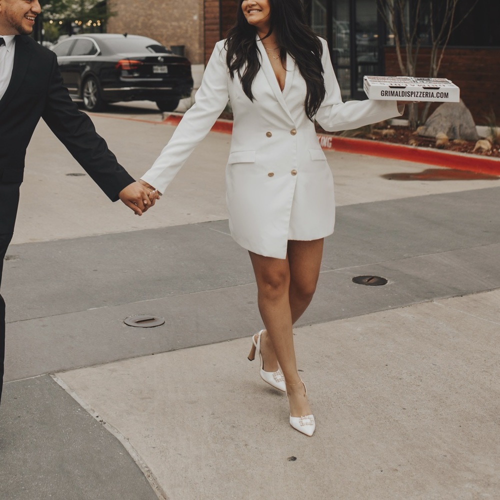 White blazer dress